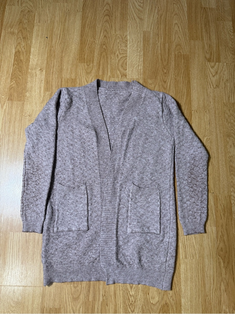 Women's Cozy Open-Front Knit Cardigan - Taupe - Size S